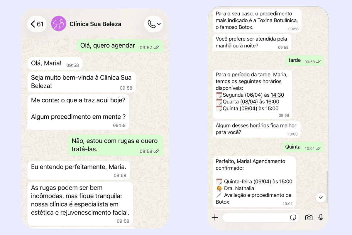 Tela de agendamento no sistema
