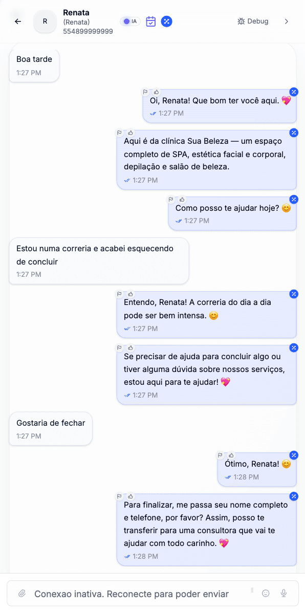 Mensagens no WhatsApp com IA